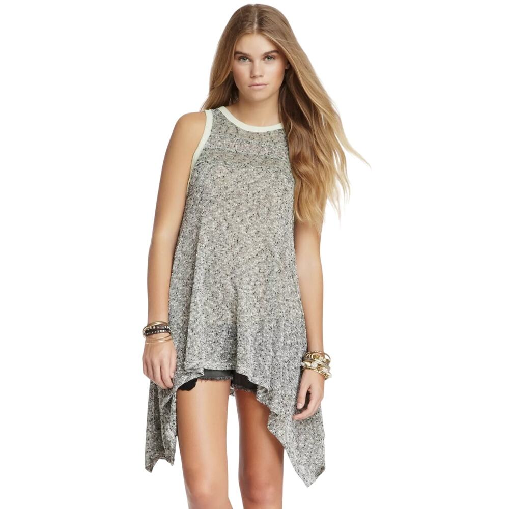 We The Free Semi Sheer Sleeveless Bumble Bee Knees Tunic Boho Top Size Medium